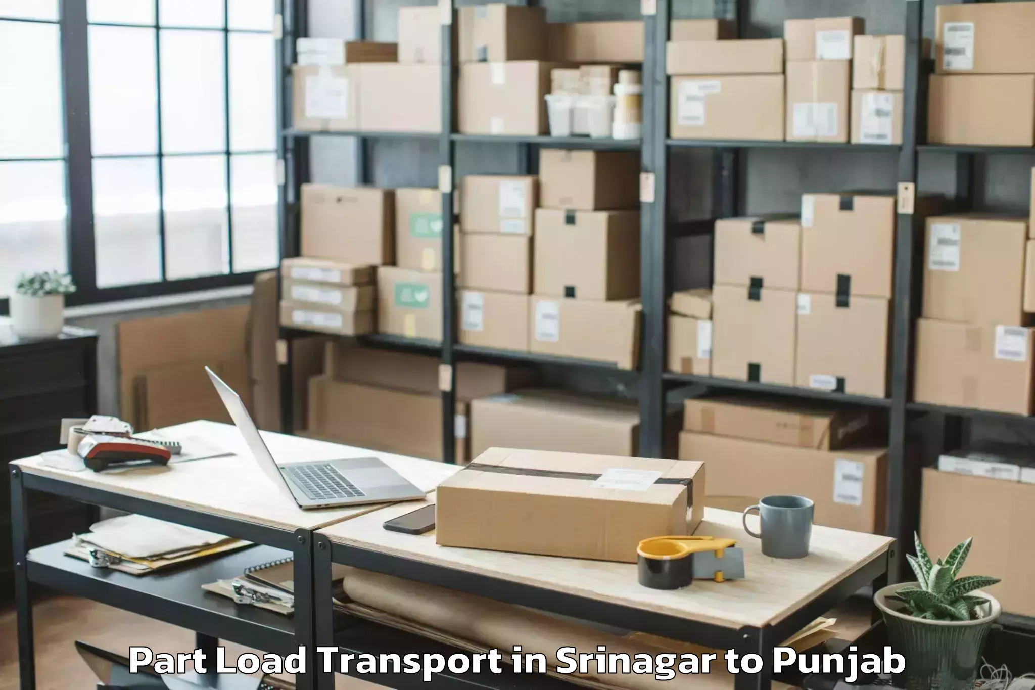 Book Srinagar to Sardulgarh Part Load Transport Online